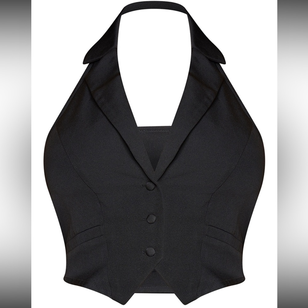 PrettyLittleThing Halter Top - Black